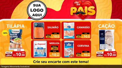 Modelo de TV para TV Horizontal com o tema Mês Dos Pais para Peixaria