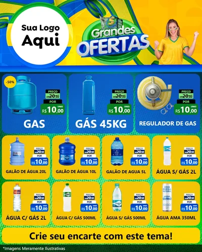 Modelo de Rede Social para Feed Instagram com o tema Grandes Ofertas para Água e gás