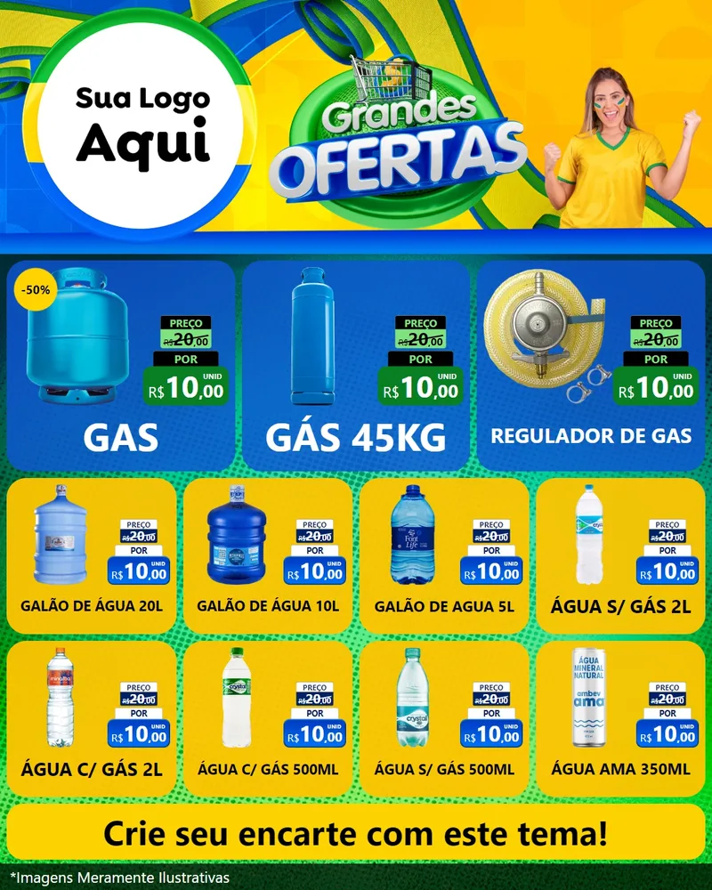 Modelo de Rede Social para Feed Instagram com o tema Grandes Ofertas para Água e gás