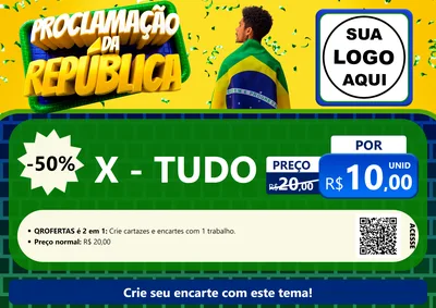 Modelo de Cartaz para Cartaz A4 Horizontal com o tema Proclamação da República para Hamburgueria