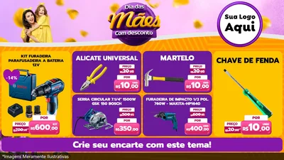 Modelo de TV para TV Horizontal com o tema Dia das Mães com Desconto para Maquinas e Ferramentas