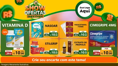 Modelo de TV para TV Horizontal com o tema Show de Ofertas Imbatíveis para Farmácia