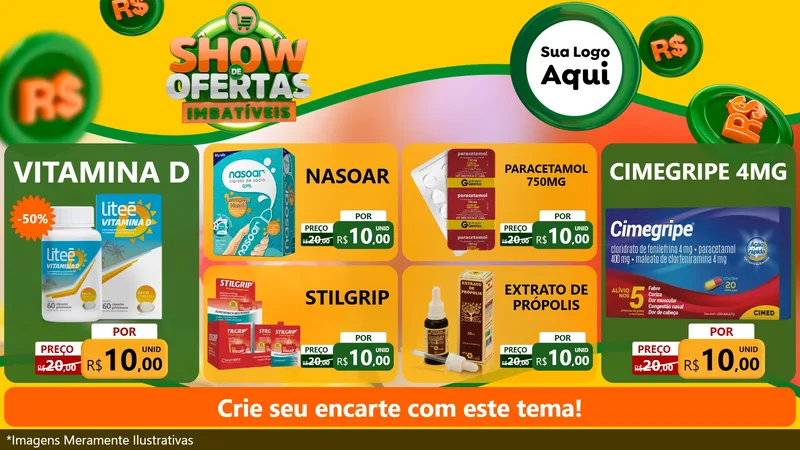 Modelo de TV para TV Horizontal com o tema Show de Ofertas Imbatíveis para Farmácia