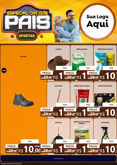 Modelo de Encarte para Encarte A4 Vertical com o tema Especial Dia dos Pais para Agropecuária