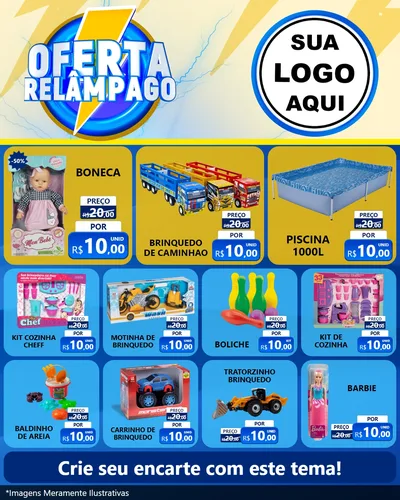 Modelo de Rede Social para Feed Instagram com o tema Oferta Relâmpago para Brinquedos