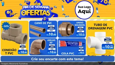 Modelo de TV para TV Horizontal com o tema Fim de Semana de Ofertas para Tubos e conexões