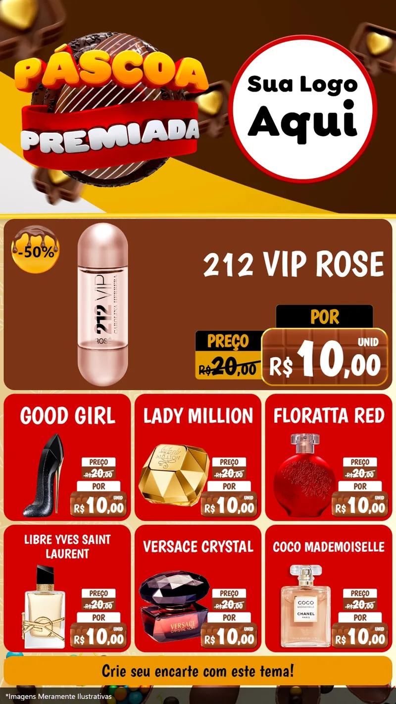 Modelo de Rede Social para Stories com o tema Páscoa Premiada para Perfumes