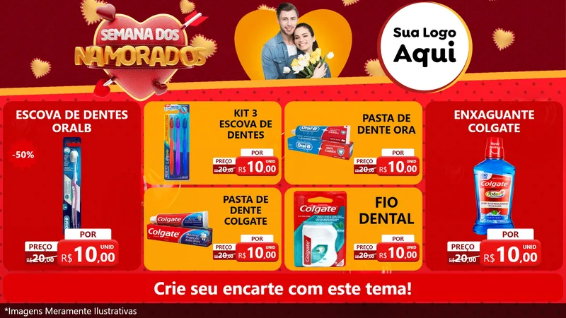 Modelo de TV para TV Horizontal com o tema Semana dos Namorados para Higiene Pessoal