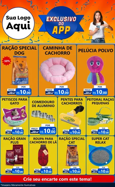 Modelo de Encarte para Encarte Grande com o tema Exclusivo do Aplicativo para Pet Shop