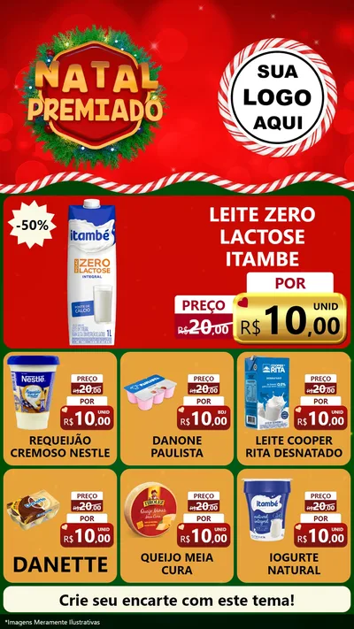 Modelo de Rede Social para Stories com o tema Natal Premiado para Frios e Laticínios