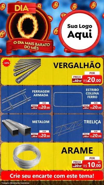 Modelo de TV para TV Vertical com o tema Dia O - O Dia Mais Barato Do Mês para Ferragens