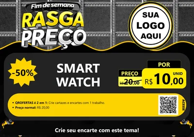 Modelo de Cartaz para Cartaz A4 Horizontal com o tema Fim de Semana Rasga Preço para Informática