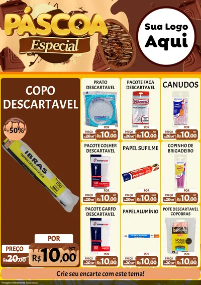 Modelo de Encarte para Encarte A4 Vertical com o tema Páscoa Especial para Embalagens