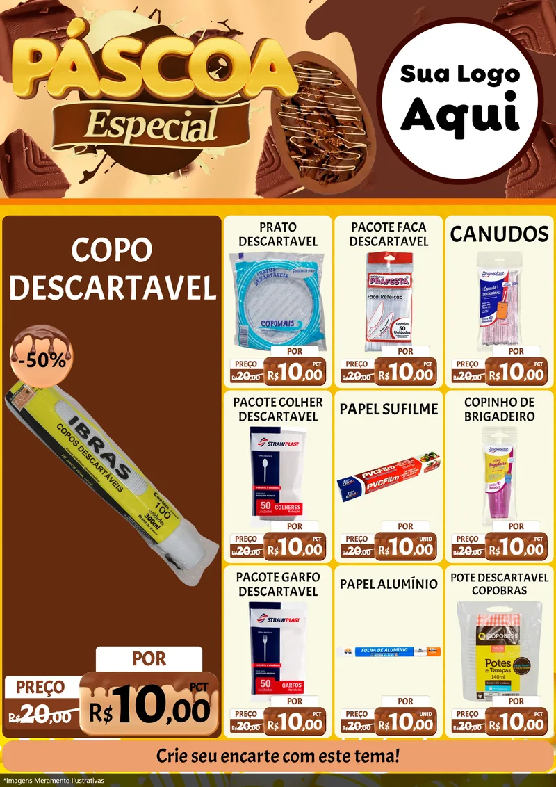 Modelo de Encarte para Encarte A4 Vertical com o tema Páscoa Especial para Embalagens