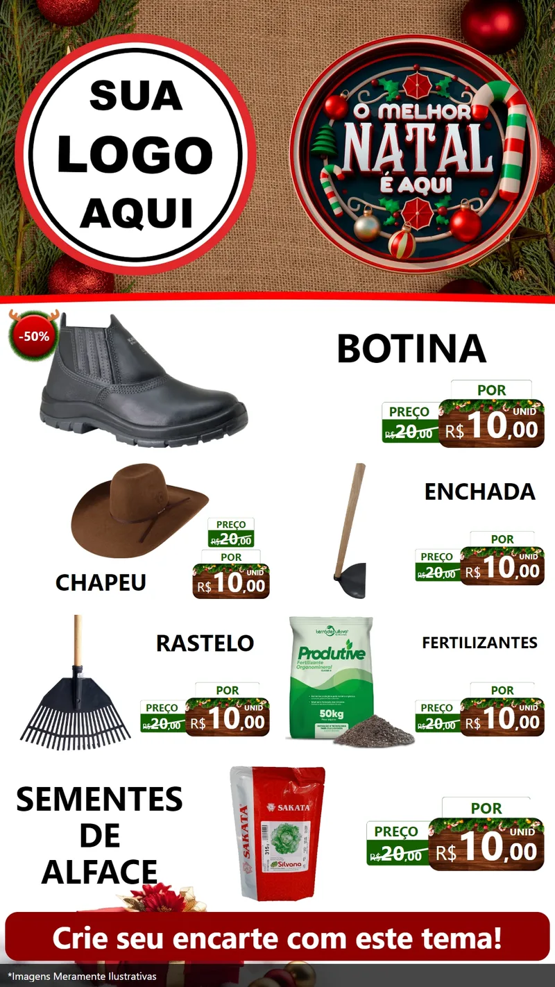 Modelo de TV para TV Vertical com o tema O Melhor Natal É Aqui para Agropecuária