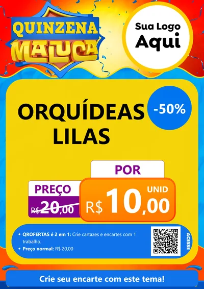 Modelo de Cartaz para Cartaz A4 Vertical com o tema Quinzena Maluca para Floricultura e jardim