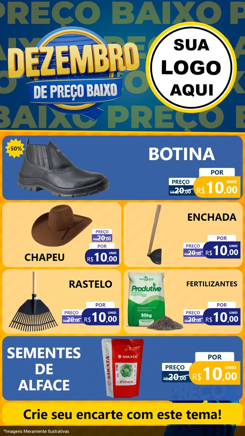 Modelo de TV para TV Vertical com o tema Dezembro de Preço Baixo para Agropecuária