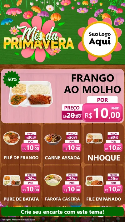 Modelo de Rede Social para Stories com o tema Mês da Primavera para Restaurante