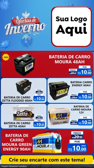 Modelo de TV para TV Vertical com o tema Ofertas de Inverno para Baterias Elétricas