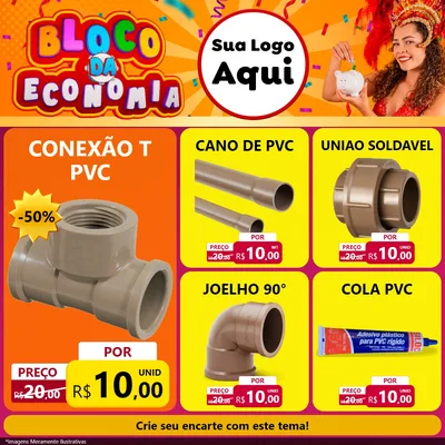 Modelo de Rede Social para Feed Facebook com o tema Bloco da Economia para Tubos e conexões