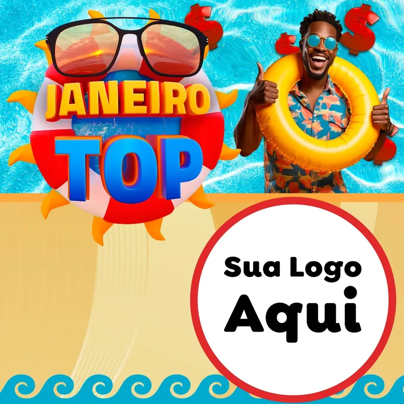 Modelo de Rede Social para Feed Facebook com o tema Janeiro Top para Supermercado