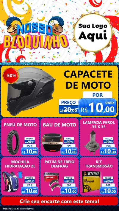 Modelo de Rede Social para Stories com o tema Nosso Bloquinho para Moto peças