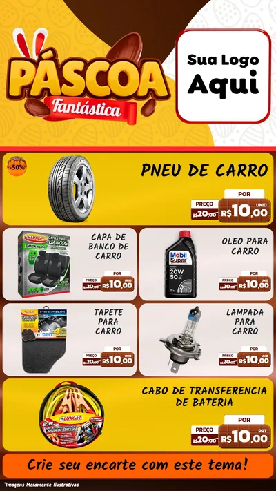 Modelo de TV para TV Vertical com o tema Páscoa Fantástica para Auto peças