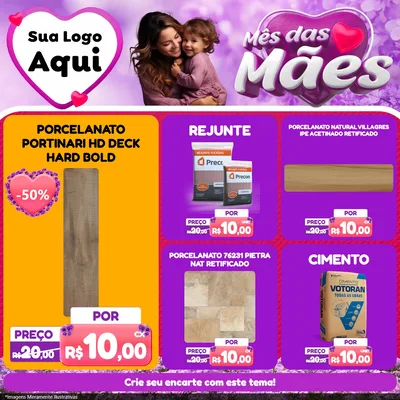 Modelo de Rede Social para Feed Facebook com o tema Mês das Mães para Pisos e revestimentos