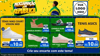 Modelo de TV para TV Horizontal com o tema Proclamação da República para Calçados