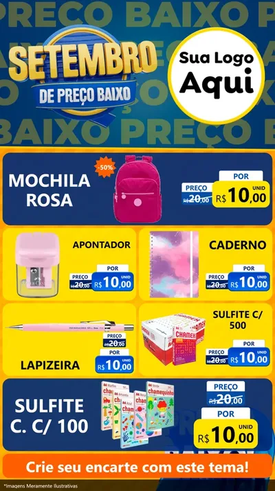 Modelo de TV para TV Vertical com o tema Setembro De Preço Baixo para Papelaria