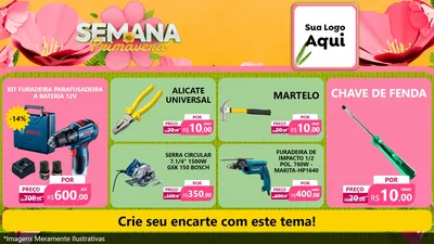 Modelo de TV para TV Horizontal com o tema Semana da Primavera para Maquinas e Ferramentas
