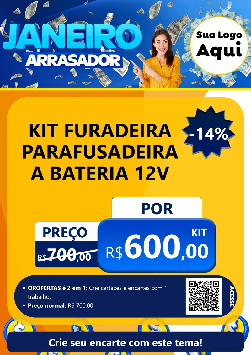 Modelo de Cartaz para Cartaz A4 Vertical com o tema Janeiro Arrasador para Maquinas e Ferramentas