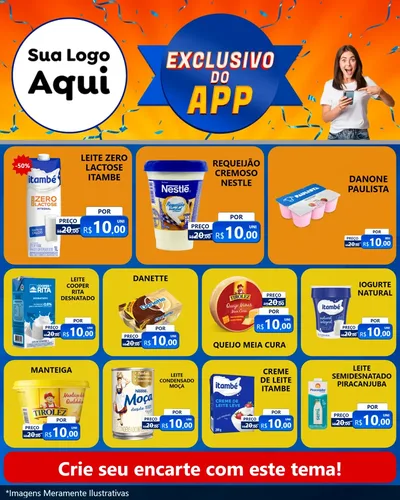 Modelo de Rede Social para Feed Instagram com o tema Exclusivo do Aplicativo para Frios e Laticínios