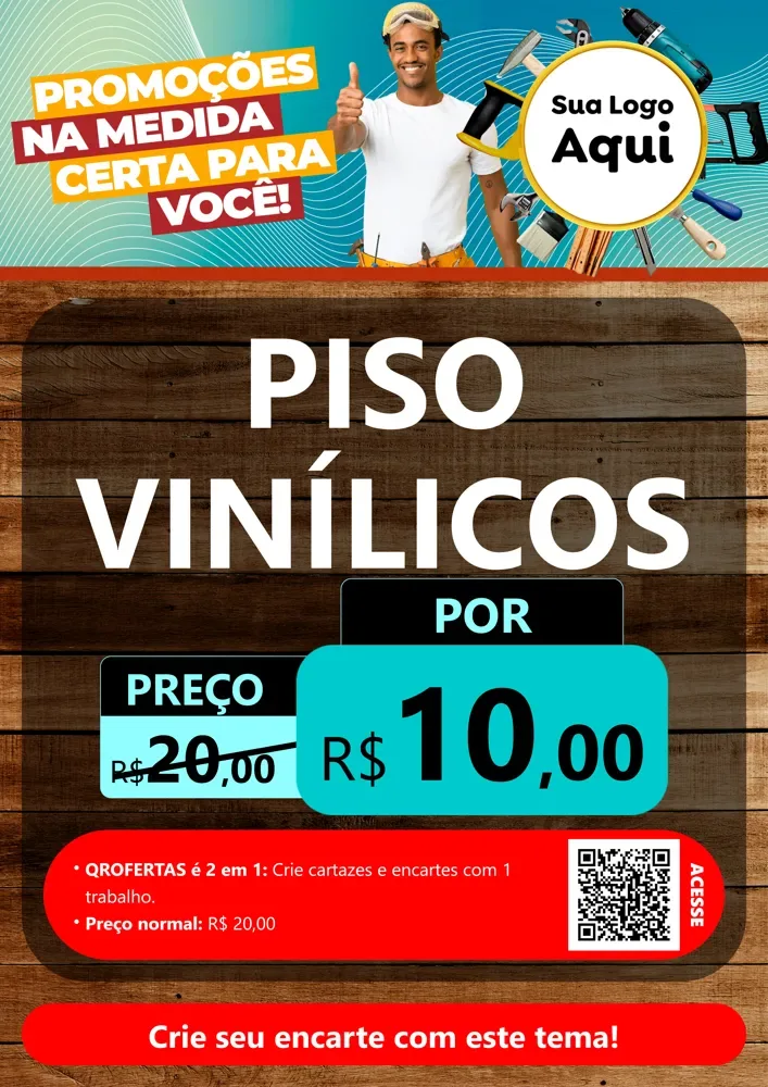 Modelo de Cartaz para Cartaz A4 Vertical com o tema Promoções na Medida Certa Para Você para Material para Construção