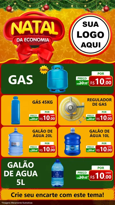 Modelo de TV para TV Vertical com o tema Natal da Economia para Água e gás