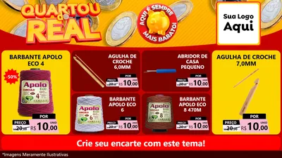 Modelo de TV para TV Horizontal com o tema Quartou do Real para Armarinho e Aviamentos