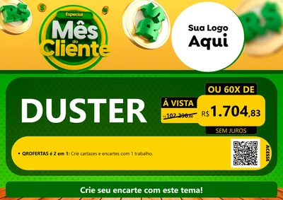 Modelo de Cartaz para Cartaz A4 Horizontal com o tema Especial Mês do Cliente para Concessionaria de Carros