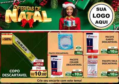 Modelo de Encarte para Encarte A4 Horizontal com o tema Ofertas de Natal para Embalagens