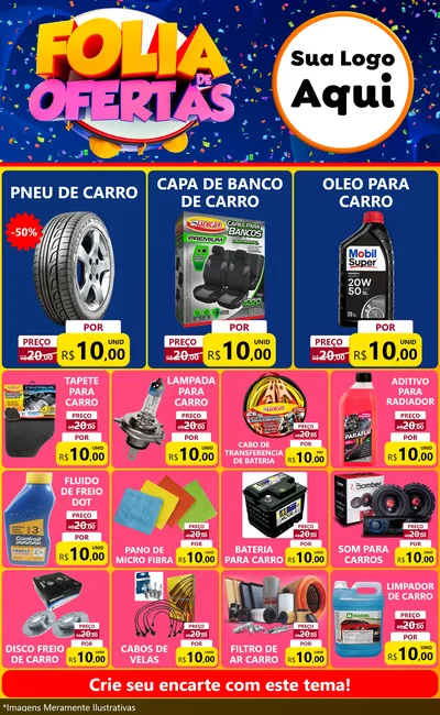 Modelo de Encarte para Encarte Grande com o tema Folia de Ofertas para Auto peças