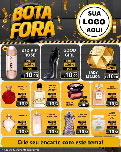 Modelo de Rede Social para Feed Instagram com o tema Bota Fora para Perfumes