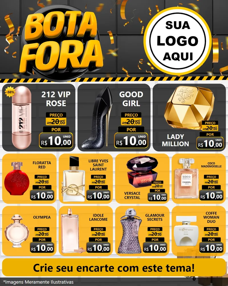 Modelo de Rede Social para Feed Instagram com o tema Bota Fora para Perfumes