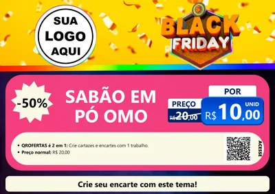 Modelo de Cartaz para Cartaz A4 Horizontal com o tema Black Friday para Produtos de Limpeza