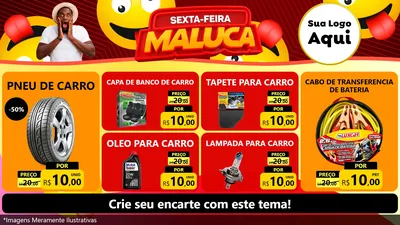 Modelo de TV para TV Horizontal com o tema Sexta-feira Maluca para Auto peças