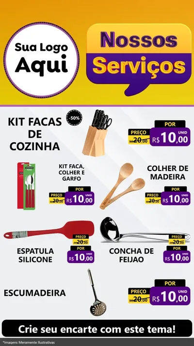 Modelo de TV para TV Vertical com o tema Nossos Serviços para Utilidades Domésticas