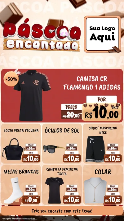 Modelo de Rede Social para Stories com o tema Páscoa Encantada para Roupas e acessórios