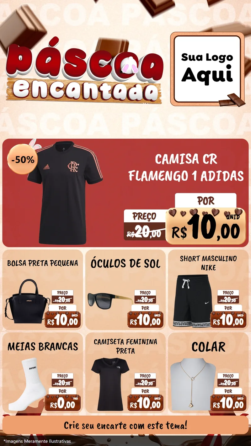 Modelo de Rede Social para Stories com o tema Páscoa Encantada para Roupas e acessórios