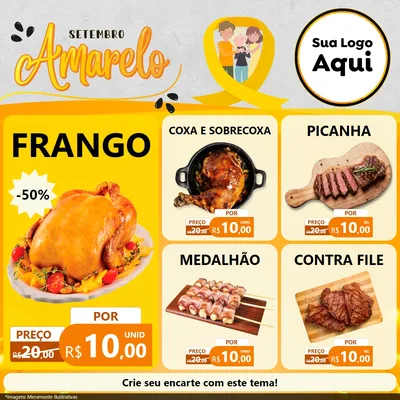 Modelo de Rede Social para Feed Facebook com o tema Setembro Amarelo para Assados