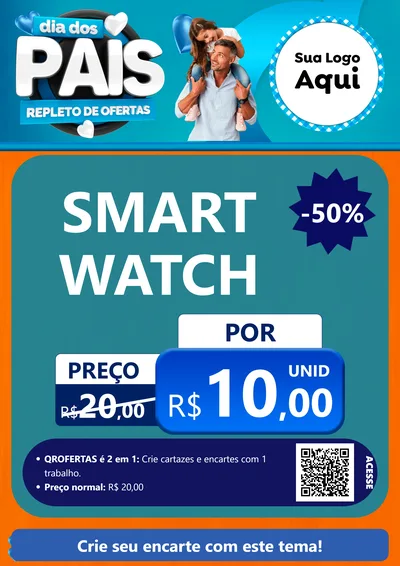 Modelo de Cartaz para Cartaz A4 Vertical com o tema Dia Dos Pais Repleto de Ofertas para Informática