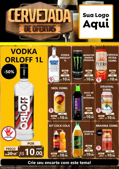 Modelo de Encarte para Encarte A4 Vertical com o tema Cervejada de Ofertas para Distribuidora de bebidas