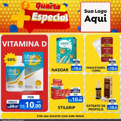 Modelo de Rede Social para Feed Facebook com o tema Quarta Mais Especial para Farmácia